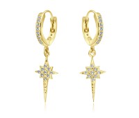 Sparkly with CZ Silver Huggies Earring HO-1636-GP